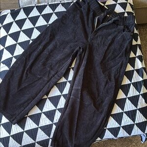Black corduroy wide leg jeans
